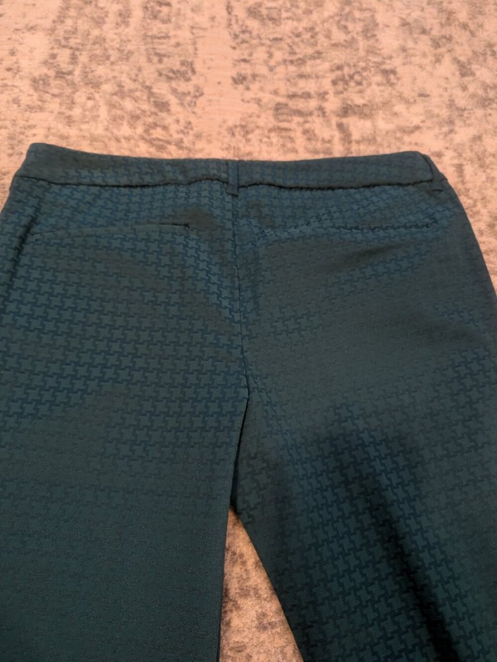 Old Navy Pixie Pants Women's 14 Green Houndstooth Slim Career Ankle Stretch - Picture 10 of 10